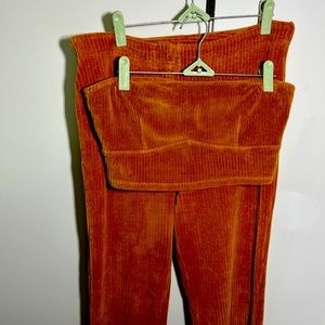 Sorella Boutique orange corduroy co-ord set